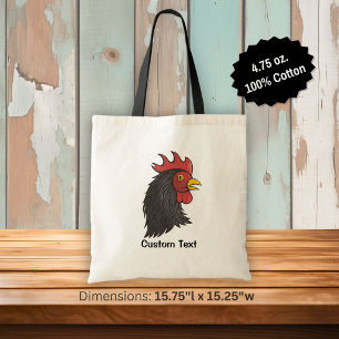 Bolso De Tela Cabeza de Gallo Negro