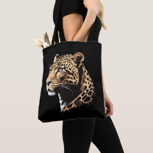 Bolso De Tela Cabeza de Leopardo