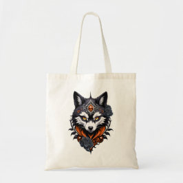 Bolso De Tela Cabeza de lobo majestuosa, terminada en una profun