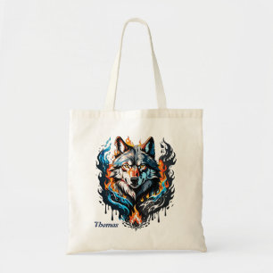 Bolso De Tela Cabeza de lobo majestuoso