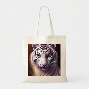 Bolso De Tela Cabeza de tigre blanco con ojos mesmerizadores