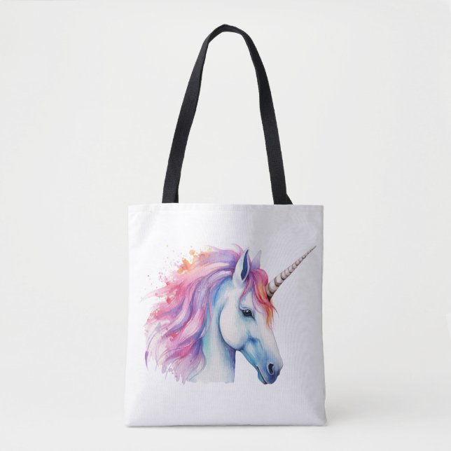 Bolso De Tela Cabeza de unicornio  (Anverso)