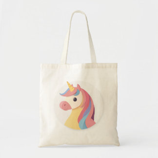 Bolso De Tela Cabeza de Unicornio de Color Suave
