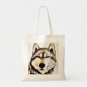 Bolso De Tela Cabeza selvática del lobo