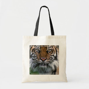 Bolso De Tela Cabeza y cara de tigre