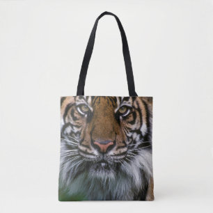 Bolso De Tela Cabeza y cara de tigre