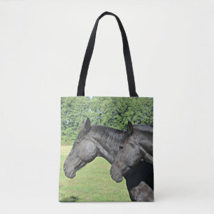 Bolso De Tela Cabezas de Caballo Negro en Luz de Perfil Pacífico