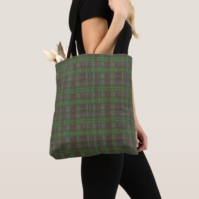 Bolso De Tela Cabin Forest Green Tartan (Detalle)