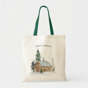 Bolso De Tela Cabina de bosque de Woodland con ciervo personaliz