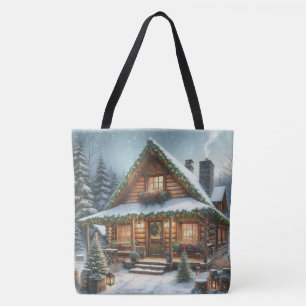 Bolso De Tela Cabina de nieve Rústica de invierno/Navidades