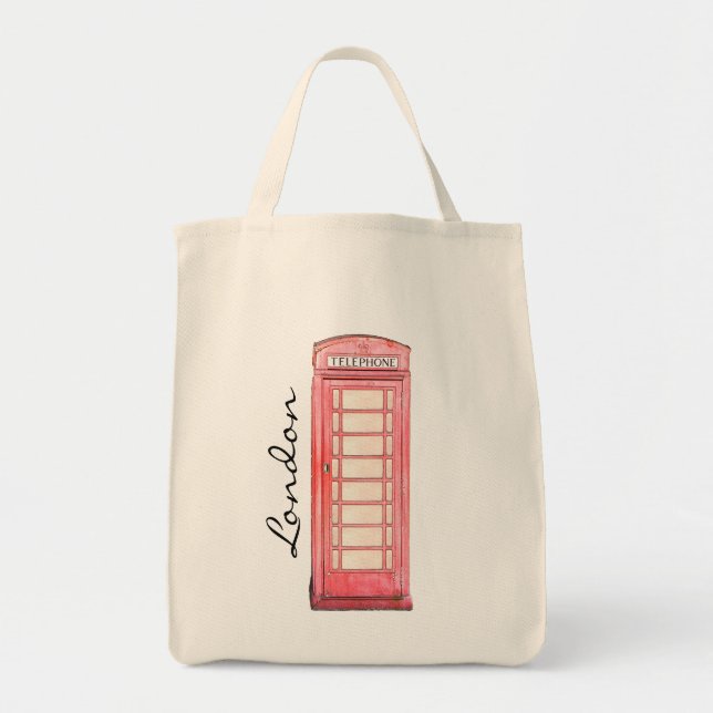 Bolso De Tela Cabina de teléfono británica roja - tote de (Frente)