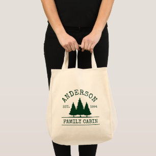 Bolso De Tela Cabina Nombre Familia Selva Grocería Verde