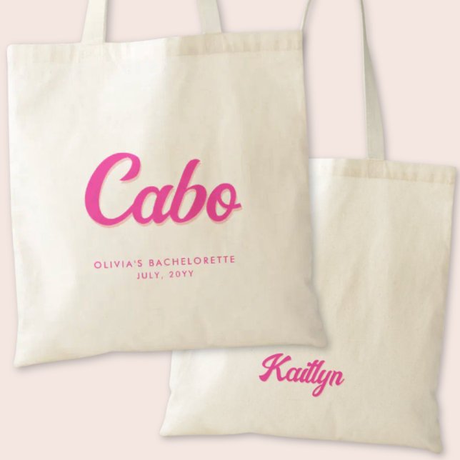 Bolso De Tela Cabo Bachelorette Party Personalizado Tote Bag (Cabo Bachelorette Party Tote Bag)