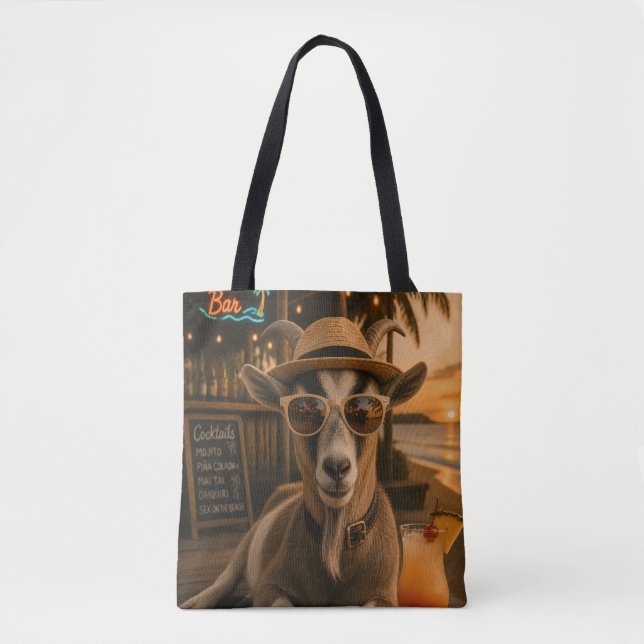Bolso De Tela Cabra de Playa Fresca con Cóctel (Anverso)