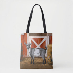 Bolso De Tela Cabra manchada de gris suave