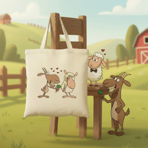 Bolso De Tela Cabra y oveja enamoradas