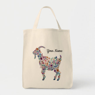 Bolso De Tela Cabras Florales Botánicas Personalizadas Granja An