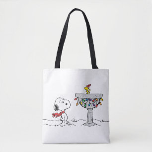 Bolso De Tela Cacahuetes   Baño de aves congelado Snoopy & Woods