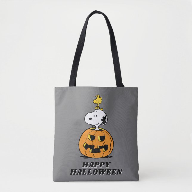 Bolso De Tela Cacahuetes | Calabaza emergente Snoopy & Woodstock (Anverso)