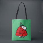 Bolso De Tela Cacahuetes | Chaqueta Snoopy Red Puffer<br><div class="desc">Echa un vistazo a este divertido diseño de maní con Snoopy en su chaqueta roja de invierno.</div>