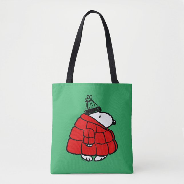 Bolso De Tela Cacahuetes | Chaqueta Snoopy Red Puffer (Anverso)