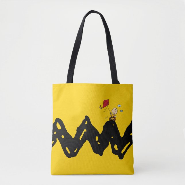 Bolso De Tela Cacahuetes | Charlie Brown Flying Kite (Anverso)