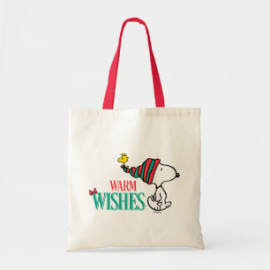 Bolso De Tela Cacahuetes Deseos cálidos de Snoopy y Woodstock