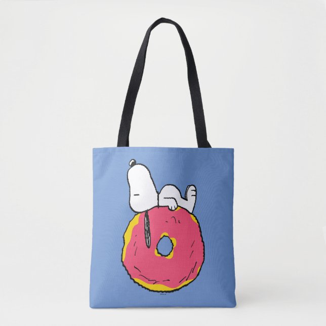 Bolso De Tela Cacahuetes | Donut rosado Snoopy (Anverso)