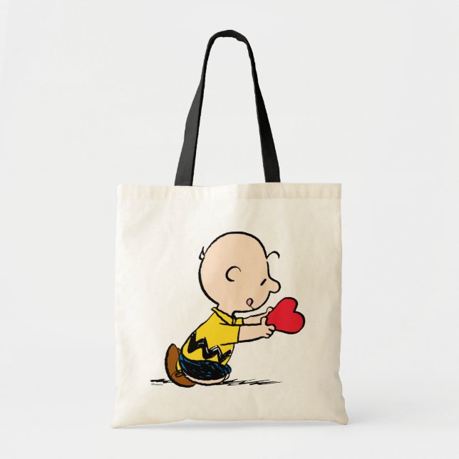 Bolso De Tela Cacahuetes | El día de San Valentín Charlie Brown  (Frente)