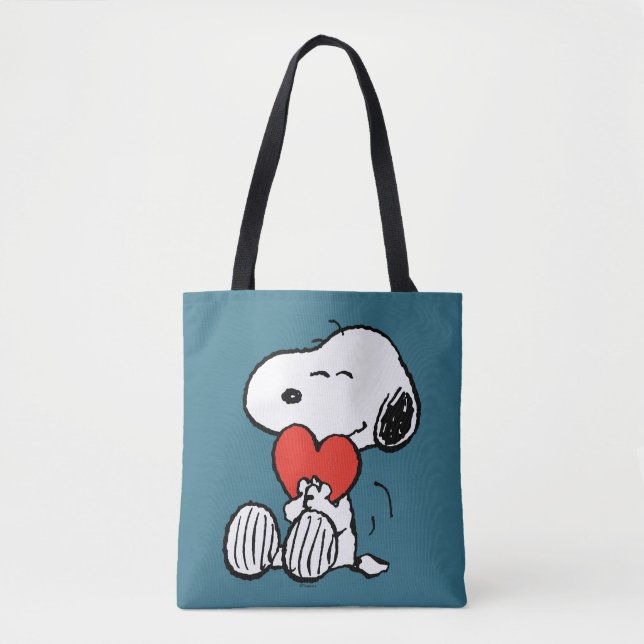 Bolso De Tela Cacahuetes | EL DÍA DE SAN VALENTÍN | Snoopy Heart (Anverso)
