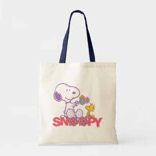 Bolso De Tela Cacahuetes Flores Snoopy & Woodstock