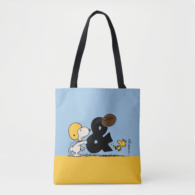 Bolso De Tela Cacahuetes | Fútbol Snoopy & Woodstock (Anverso)