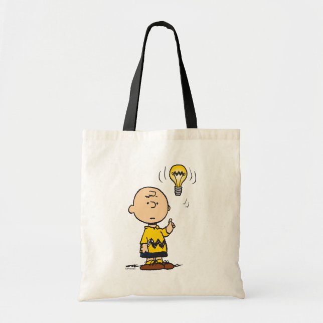 Bolso De Tela Cacahuetes | Idea de Charlie Brown sobre la bombil (Frente)
