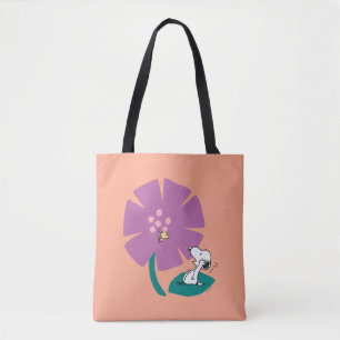 Bolso De Tela Cacahuetes   Ilustración de la naturaleza Flor mor