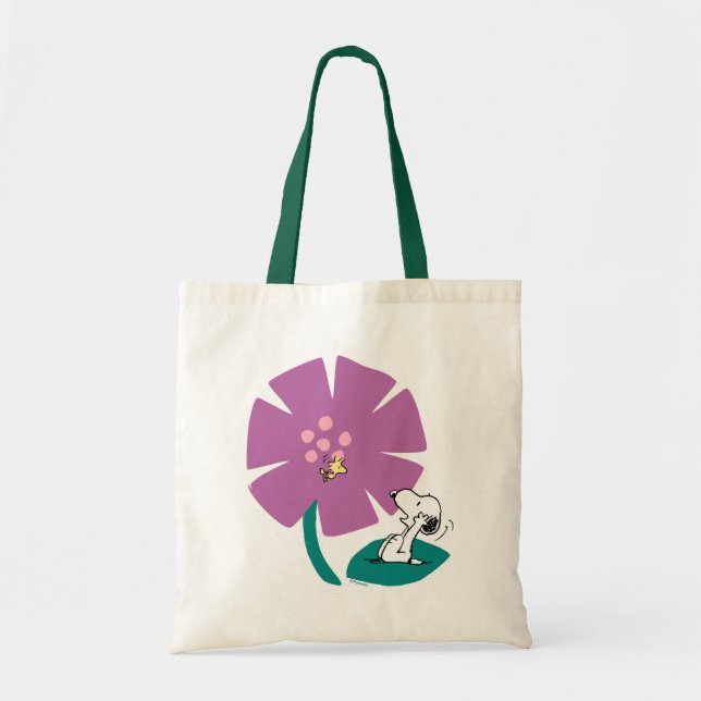 Bolso De Tela Cacahuetes | Ilustración de la naturaleza Flor mor (Frente)