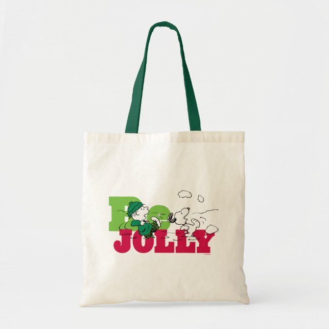 Bolso De Tela Cacahuetes | Linus & Snoopy Be Jolly (Frente)