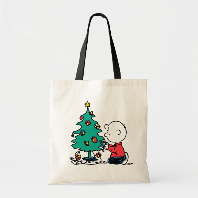 Bolso De Tela Cacahuetes | Luces de Navidades de Charlie Brown (Frente)