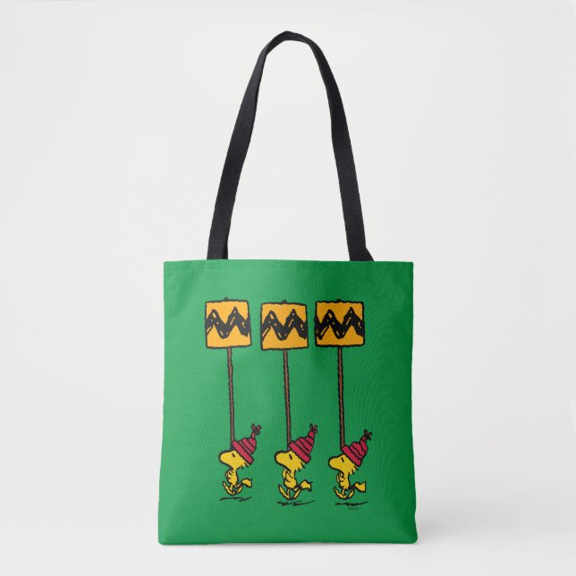 Bolso De Tela Cacahuetes | Marcha del Rótulo Woodstock & Friends (Anverso)