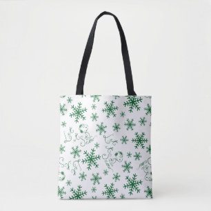 Bolso De Tela Cacahuetes Navidades Snoopy Let It Snow Pattern