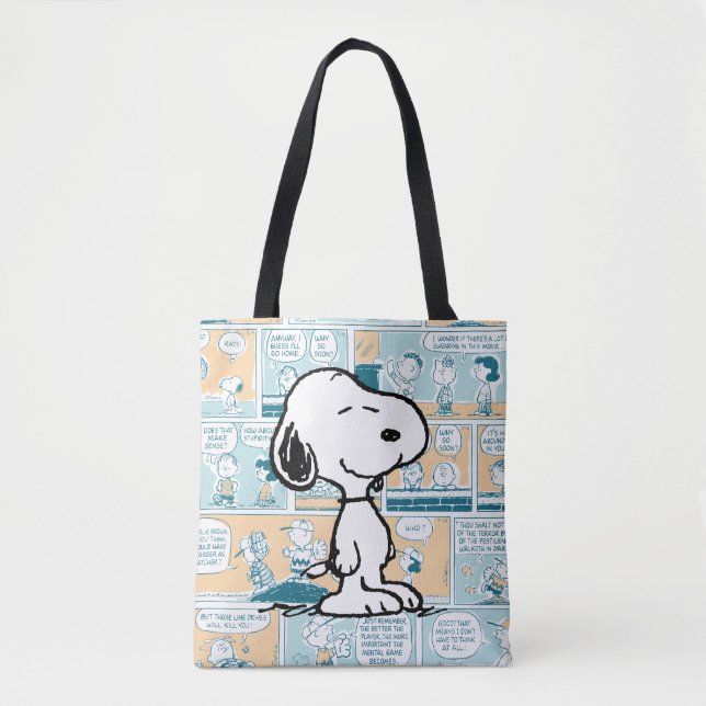 Bolso De Tela Cacahuetes | Patrón cómico de Snoopy (Anverso)