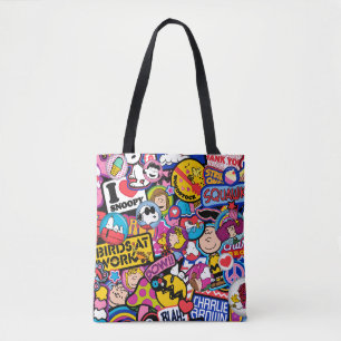 Bolso De Tela Cacahuetes   Patrón de parches de mixtape