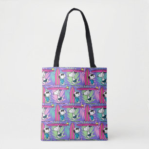 Bolso De Tela Cacahuetes Patrón Snoopy Purple Surf
