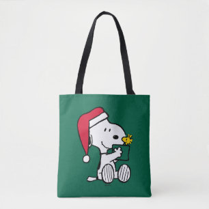 Bolso De Tela Cacahuetes Regalo Snoopy Santa & Woodstock