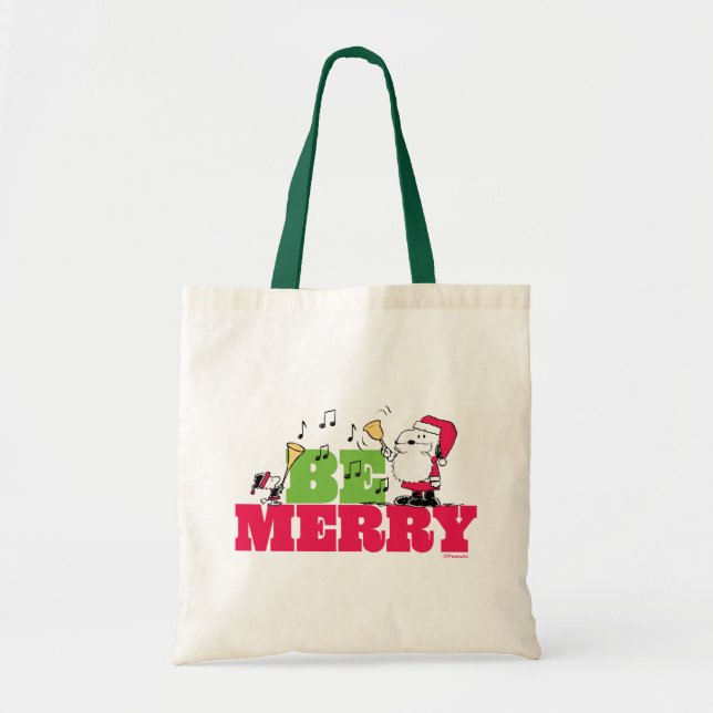 Bolso De Tela Cacahuetes | Ser Feliz Navidad (Frente)