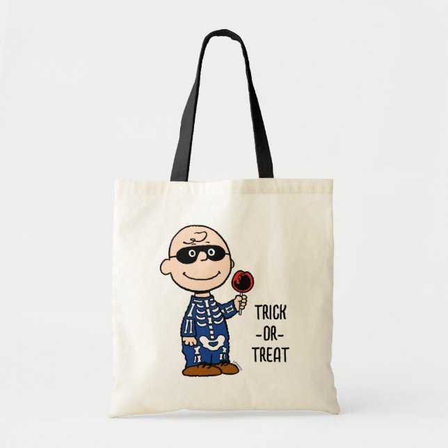 Bolso De Tela Cacahuetes | Skeleton Charlie Brown (Frente)