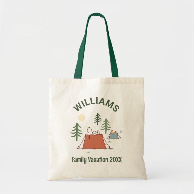 Bolso De Tela Cacahuetes | Snoopy Beach Walk Family Vacaciones (Frente)