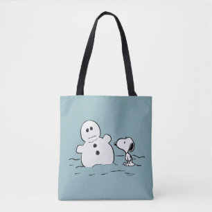 Bolso De Tela Cacahuetes Snoopy Construye Un Hombre De Nieve
