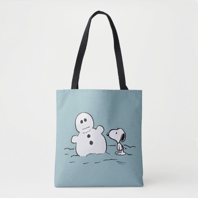 Bolso De Tela Cacahuetes | Snoopy Construye Un Hombre De Nieve (Anverso)