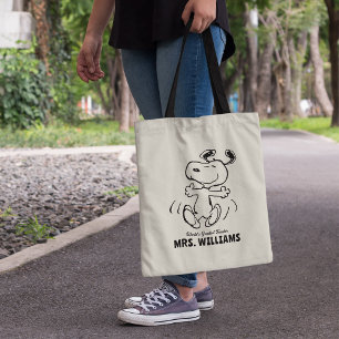 Bolso De Tela Cacahuetes   Snoopy Greatest Teacher Personalizado