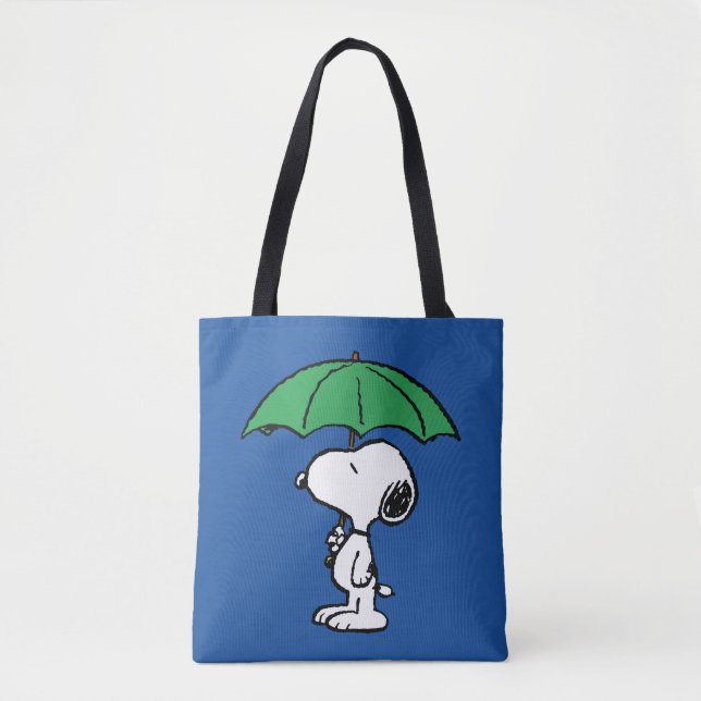Bolso De Tela Cacahuetes | Snoopy Green Umbrella (Anverso)